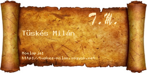 Tüskés Milán névjegykártya