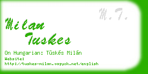 milan tuskes business card