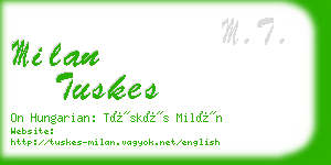 milan tuskes business card